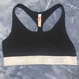 Black Victoria’s Secret pink sports bra